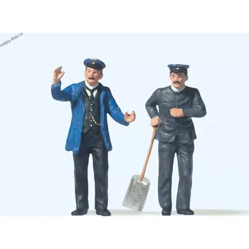 Modelová železnice Postavičky Strojvůdce s topičem G - Preiser 45050 (Zahradní železnice)