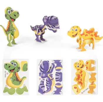3D puzzle DINOSAURUS. 3D puzzle z papíru ve tvaru dinosaura bez potisku bez potisku 40 bez potisku