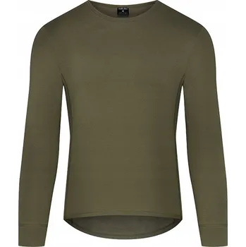 Pánské tričko s bambusovými rukávy a merino vlnou Khaki M