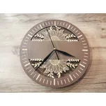 Hodiny s gravírovanou slunečnicí Černé