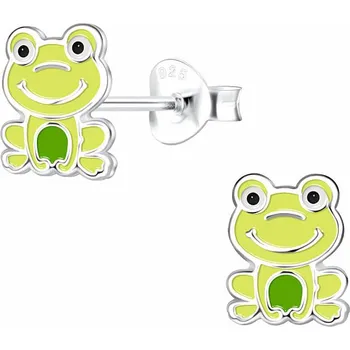 Náušnice Stříbrné náušnice Veselé žabky 6 x 8 mm, 0,53 g