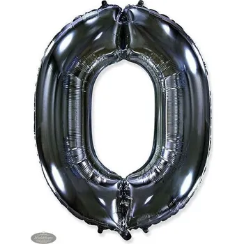 Balónek FLEXMETAL Balón foliový číslice ČERNÁ - BLACK 102 cm - 0