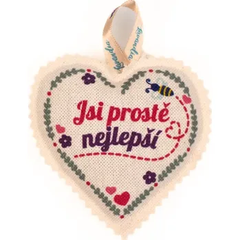 Vonný olej Lavandia Vonné levandulové srdíčko k zavěšení s BIO levandulí Vzor Látky: Jsi prostě nejlepší Vůně levandule vždy po ruce