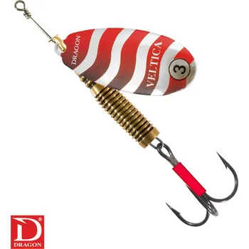 Umělá nástraha Dragon Rotační třpytka VELTICA stříbrná/červená *: Rotační třpytka VELTICA stříbrná/červená Velikost 2 (10g)