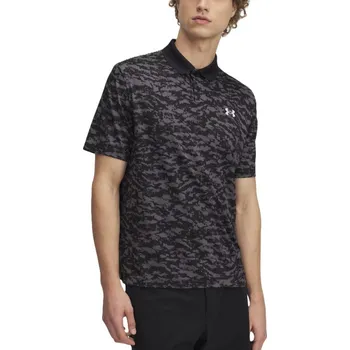 Pánské tričko Under Armour Matchplay Printed pánské polo, černé pánské, XXL