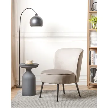 Křeslo Křeslo taupe čalouněné samet bez područek kovové nohy Moderní design Obývací pokoj Ložnice Beliani