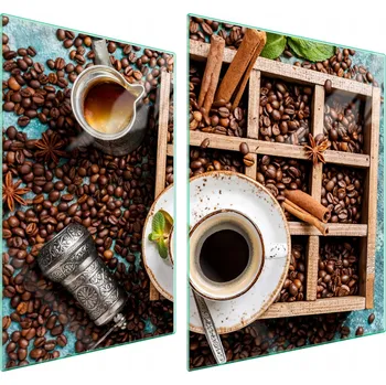 Obraz Skleněná ochranná deska na sporák 70x52 Káva