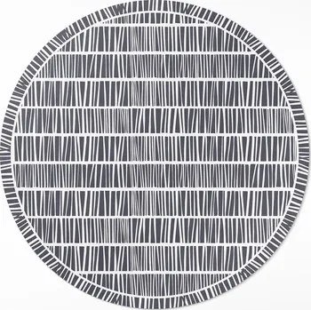 Obraz Vinylový Kulatý Koberec s potiskem fi 60 cm Abstraktní linie, vzor jemné čárky