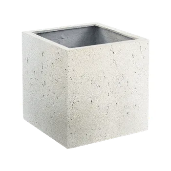 Květináč Moderní květináč Grigio, Cube Antique White 30x30x30cm