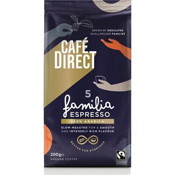 Káva Cafédirect Familia Espresso SCA 82 mletá káva, 200 g