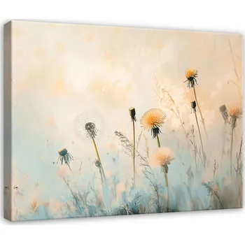 Obraz OBRAZ KVĚTINY LUČNÍ BÉŽOVÝ DO LOŽNICE OBÝVÁKU KUCHYNĚ NA PLÁTNĚ 100x70