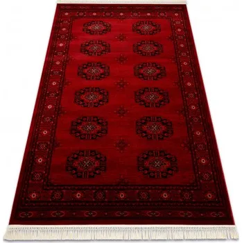 Koberec Makro Abra Kusový koberec klasický ORIENT 6871 bordó černý s třásněmi Rozměr: 100x200 cm