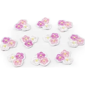 Galanterie Nažehlovačka, květy, 20mm, růžové (10ks)