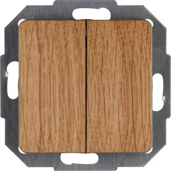 vypínač Ontario vypínač č.6+6 schodišťový dvojitý dub přírodní dřevo Kopp
