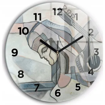 Hodiny Skleněné nástěnné hodiny do obýváku S Potiskem Malířství abstraktní motiv fi60 cm