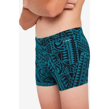 Pánské plavky DECATHLON Chlapecké boxerkové plavky 500 Fitib Fatu 5-6 LET ZELENÁ