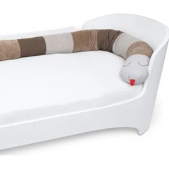 Příslušenství pro dětskou postel a kolébku Liebes Von Priebes Klaus Velký válec do postýlky - Patch Waffel Taupe/Bouclé/Ripp Sepia