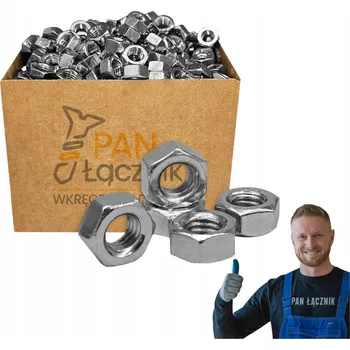 Matice Šestihranná matice M8 pozinkovaná DIN 934 stříbrná Pan Łącznik 1 kg, 217 ks