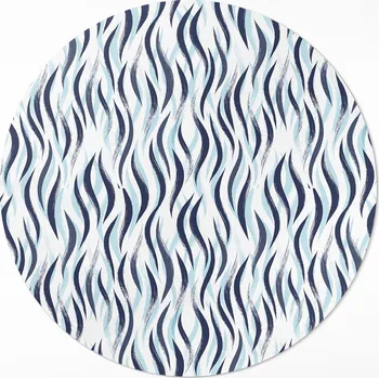 Obraz Designový Vinylový Kulatý Koberec průměr 70 cm Grafika malované mořské vlny