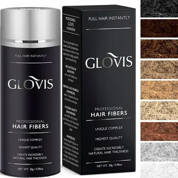 Stylingový přípravek GLOVIS 28g Mikrovlákna pro Zahuštění Řídkých Vlasů Pudr na Pleš
