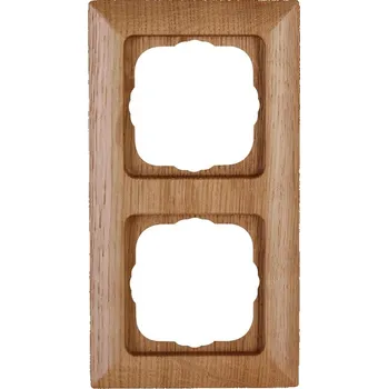 vypínač Ontario rámeček 2-násobný dub pro vodorovnou i svislou montáž přírodní dřevo 3066.3053.0