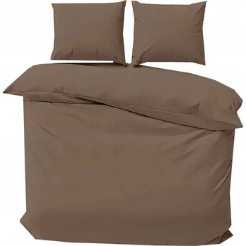 Povlečení Sada povlečení 160x200 bavlněný satén hladké měkké hnědé