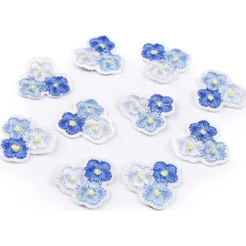 Nažehlovačka, květy, 20mm, modré (10ks)