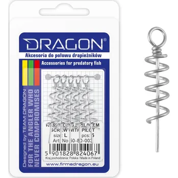 Dragon Zavrtávací očko na gumové nástrahy 5ks *: Zavrtávací očko na gumové nástrahy 5ks vel. XL
