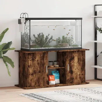 Stojan na akvárium kouřový dub 121x41x58 cm kompozitní dřevo IM_833620