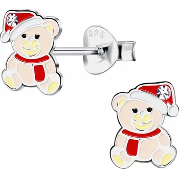 Náušnice Nefertitis Stříbrné náušnice Vánoční medvídek 6 x 8 mm, 0,53 g