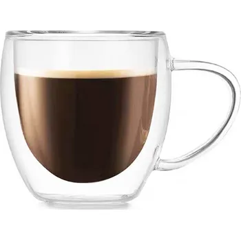 TRAGAR Hrnek sklo 250ml dvoustěnný ucho TRG-36