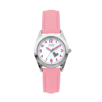 Hodinky Dětské dívčí náramkové čitelné hodinky JVD J7178.2 se srdíčkem (bílé dívčí hodinky)