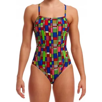 Dámské plavky Plavky FUNKITA The Climb - Jednodílné, úzká ramínka 12 (UK34) M