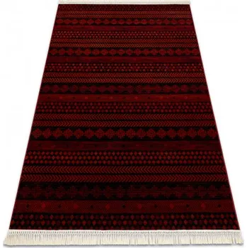 Koberec Makro Abra Kusový koberec klasický ORIENT 5132 bordó černý s třásněmi Rozměr: 100x200 cm