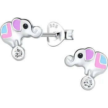 Náušnice Stříbrné náušnice Slon z cirkusu 7 x 7 mm, 0,44 g