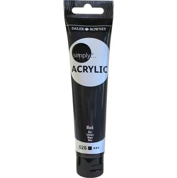 Vodová barva Daler Rowney Simply Akrylová barva Black 75 ml 1 ks