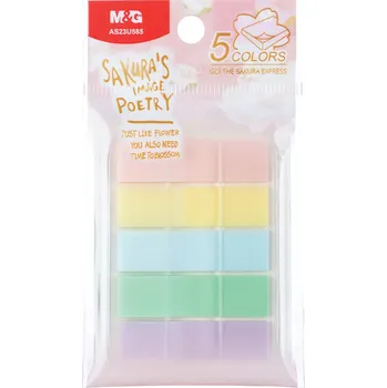 Samolepící bloček Záložka lepící PVC 5 barev, 20 listů, Sakura time