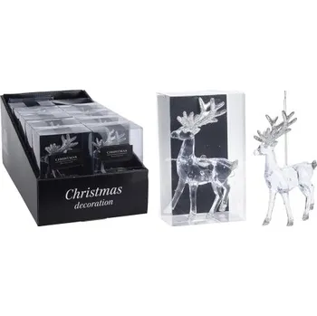 Vánoce Jelen se stříbrnými třpytivými parohami - dekorace