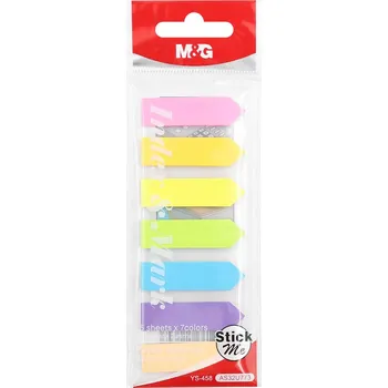 Samolepící bloček Záložka lepící 44x12 mm Papír (7 barev x 25 záložek)