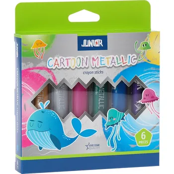 Kresba Voskovky Cartoon stick metalické odstíny - sada 6 ks