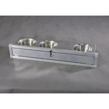 Výsuvný krmný pult se třemi miskami 800 ml a mezerou