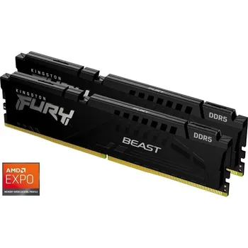 Operační paměť Kingston Fury Beast Black EXPO DDR5 64GB 6400MT/s Operační paměť, DDR5, 64GB (2× 32GB kit), 6400MT/s, DIMM, CL32, černá KF564C32BBEK2-64