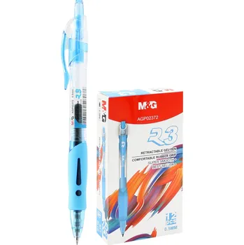 Gelové pero M&G R3 - světle modrý inkoust