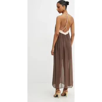 Dámské šaty Šaty Patrizia Pepe hnědá barva, maxi, 2A2922 A585 2A2922.A585 98X, vel. 42