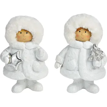 Dekorace - miminko s třpytkami, plyš bílá, (š/d/v) 13x20x10 cm, mix/1 ks