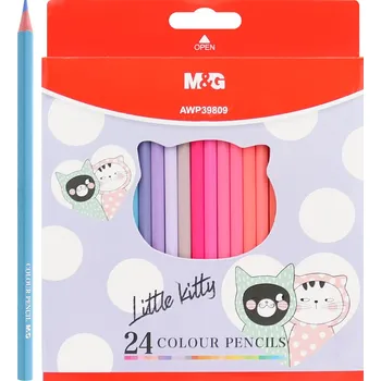Kresba Pastelky šestihranné M&G So Many Cats Pastel - sada 24 ks