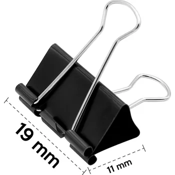 Kancelářská sponka Klip binder/černý JUNIOR, 19 mm,
