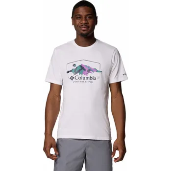 Pánské tričko Pánské triko Columbia Path Lake™ Graphic Tee II Velikost: XL / Barva: bílá/fialová
