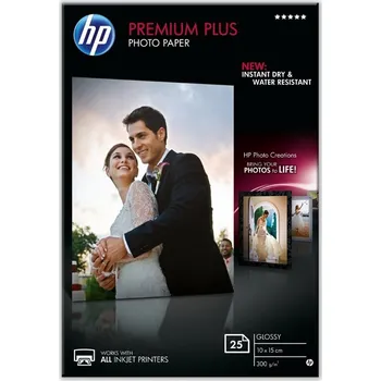 Fotopapír Fotopapír HP Premium Plus Photo Paper 10x15cm 25ks Fotopapír, 10x15cm, lesklý, 300g/m2, 25 listů CR677A