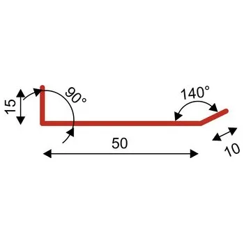 Střecha Bravo Krycí lišta - zlatý dub Velikost: 2 metry